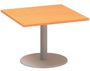 Konferenčný stôl Alfa 400 so sivým podnožím, 80 x 80 x 50,7 cm, dezén buk Bavaria