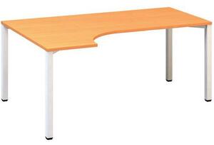 Ergo kancelársky stôl Alfa 200, 180 x 120 x 74,2 cm, ľavé vyhotovenie, dezén buk Bavaria, RAL9010