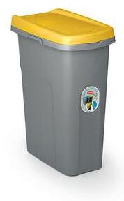 Plastový odpadkový kôš HOME ECOSYS na triedený odpad, objem 25 l, žltý