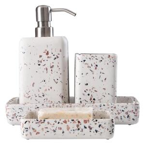 Biela súprava doplnkov do kúpeľne z polyresinu Mozaik - Mioli Decor