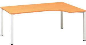 Ergo kancelársky stôl Alfa 200, 180 x 120 x 74,2 cm, pravé vyhotovenie, dezén buk Bavaria, RAL9010