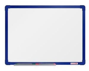 Biela magnetická tabuľa boardOK, 60 x 45 cm, modrá