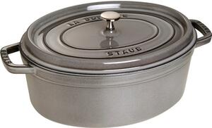 Oválny liatinový hrniec Staub 31 cm, šedý