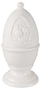 Pohárik na vajíčko s poklopom porcelán biela