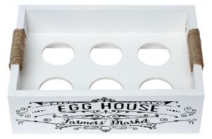 Drevený box na vajíčka EGG HOUSE biela drevo