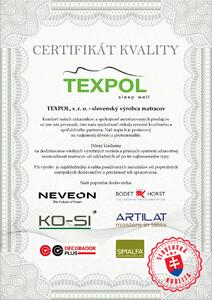 TEXPOL Sendvičový partnerský matrac EXCLUSIVE Rozmer: 200x90, Poťahová látka: Aloe Vera Silver