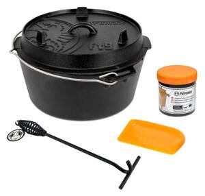 Petromax liatinový kotlík Dutch Oven bez nožičiek - 25 cm, 7,5 l s príslušenstvom