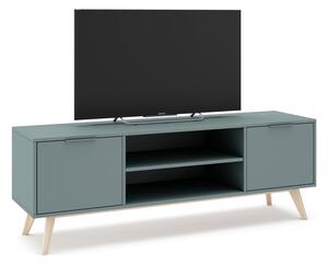 Zelenosivý TV stolík 140x53 cm Pisco – Marckeric