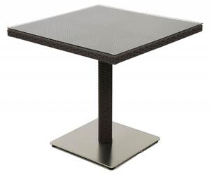 DEOKORK Záhradný ratanový stôl GINA 80x80 cm (hnedá)