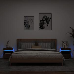Nočné stolíky s LED svetlami 2 ks hnedý dub 40x39x48,5 cm