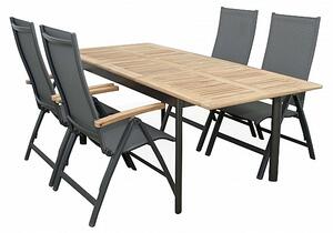 DOPPLER Hliníkový stôl rozkladací CONCEPT 150 / 210x90 cm (teak)