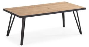 Čierny/prírodný konferenčný stolík s doskou v dubovom dekore 60x120 cm Sindi – Marckeric