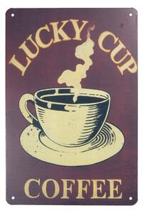Ceduľa LUCKY CUP COFFEE kov