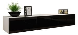 MEBLINE TV stolík VIGO VG1B 180 biela / čierny lesk