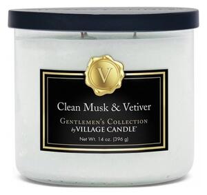 VILLAGE CANDLE - Mošus & Vetiver - Clean Musk & Vetiver - pánska vôňa