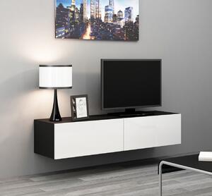 MEBLINE TV stolík VIGO VG4C 140 čierna / biely lesk