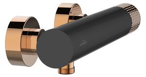 Invena Moonlight, nástenná sprchová batéria 150 mm, čierna-ružové zlato, INV-BN-77-014-V