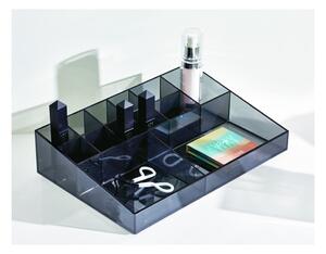 Matne čierny kúpeľňový organizér na kozmetiku z recyklovaného plastu Cosmetic Station - iDesign
