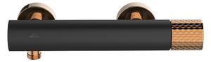 Invena Moonlight, nástenná sprchová batéria 150 mm, čierna-ružové zlato, INV-BN-77-014-V
