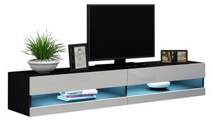 MEBLINE TV stolík VIGO NEW VG9C 180 čierny / biely lesk