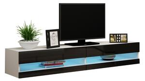 MEBLINE TV stolík VIGO NEW VG9B 180 biely / čierny lesk