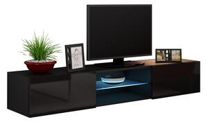 MEBLINE TV stolík VIGO GLASS VG11D čierny lesk