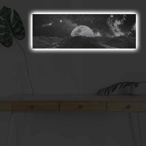 (3723) MOON II nástenná maľba na plátne LED