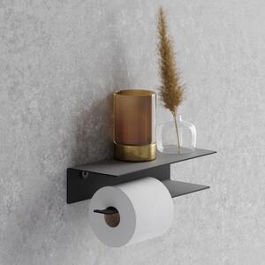Kovový nástenný držiak na toaletný papier Berno biely M - ľavý variant