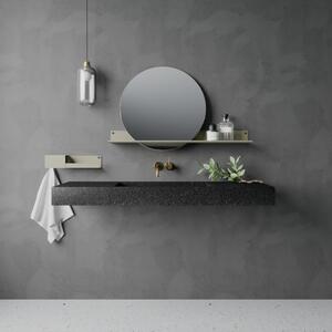 Kúpeľňové zrkadlo s kovovou policou London čierne M