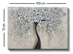 (3695) WHITE FLOWERS nástenná maľba na plátne