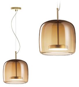 Toolight - LED závesné svietidlo zo skla Amber APP613-1CP, zlatá, OSW-03895