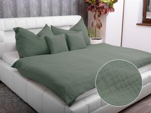 Biante Mušelínové posteľné obliečky Nature MSN-032 Tmavé sivozelené Jednolôžko 140x200 a 70x90 cm