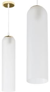 Toolight - Sklenená závesná lampa APP665-1CP, biela-zlatá, OSW-04661
