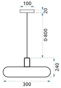 Toolight - Sklenená závesná lampa APP668-1CP, mliečne sklo, zlatá-biela, OSW-04662