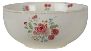 Miska Kvety okrúhle krémová keramika