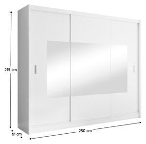 KONDELA Skriňa s posuvnými dverami, biela, 250x215, MADRYT