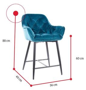 Barová stolička BERRY H-2 Velvet, 56x88x40, bluvel 14