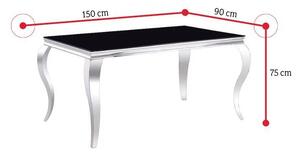 Jedálenský stôl PHILL, 150x75x90, čierna/strieborná