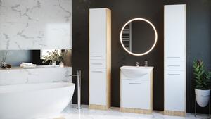 MEBLINE Nábytok do kúpeľne SLIDO MAX LED dub artisan / biely