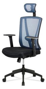 Autronic Kancelárska stolička, čierna/modrá sieťovina, plast kríž, synchronní mechanismus KA-H110 BLUE