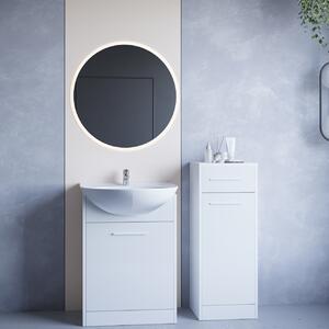 MEBLINE Kúpeľňový nábytok so zrkadlom NEPPA MINI LED biely laminát