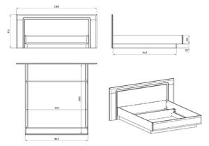Masívna dubová posteľ 180x200 Dallas (viac variantov rozmerov)