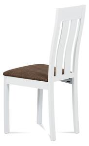 Jedálenská stolička masív buk, biela, sedák hnedý