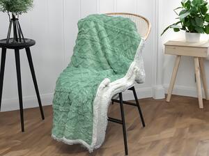 Luxusná zelená baránková deka z mikroplyšu ORNAMENTS, 150x200 cm Rozmer: 150 x 200 cm