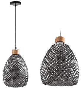 Toolight - Retro sklenená stropná lampa E27 60W APP897-1CP, čierna, OSW-05697