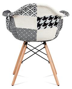 Jedálenská stolička, patchwork / masív buk