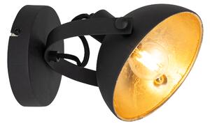 Priemyselné stropné svietidlo čierne so zlatou 15 cm nastaviteľné - Magnax