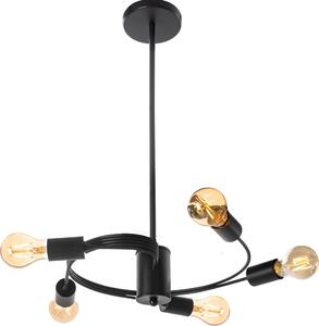 Toolight - Stropné svietidlo 5xE27 60W APP739-5CP, čierna, OSW-01104