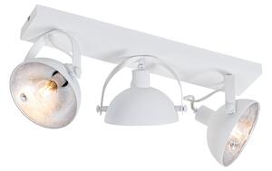Priemyselné stropné svietidlo biele so strieborným 3-svetlom nastaviteľné - Magnax