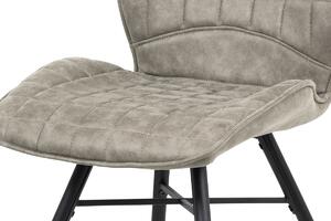 Jedálenská stolička, lanýžová látka vintage, kov čierny mat